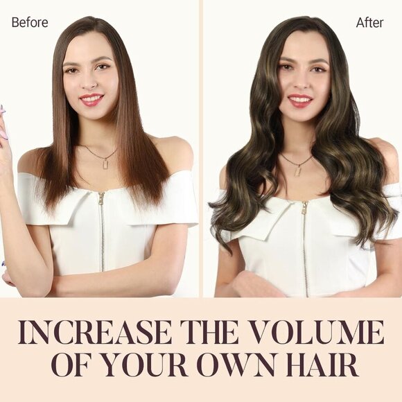 Hair Extensions Clip in Human Hair 16 Inch Balayage Dark Brown Chestnut main image 5